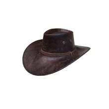 1 pieza Sombrero de vaquero de PU agrietado, material de PU suave, unisex para Halloween, vuelta al colegio, uso diario, viajes, vacaciones, celebraciones y actividades al aire libre