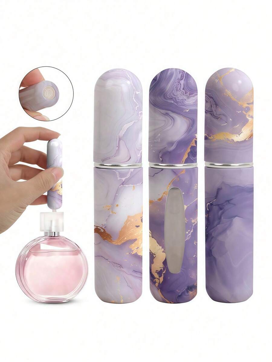 1 Piece Of 5ml Marble Patterned Portable Sorting Bottle For Portable Use Without Occupying Space, Suitable For Date Travel, Commuting, Fragrance Replenishment, And Short Distance Travel. Reusable Gift Selection - 彩色 - 查看 1