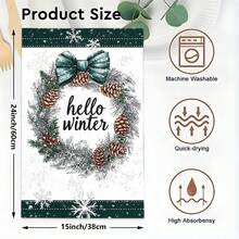 1 set/2 piezas/100 piezas Paños de cocina y paños de platos con diseño de piña y lazo de invierno, adecuados para decoración de interiores en restaurantes, cocinas y baños, decoración de fiestas, regalos festivos, como regalo