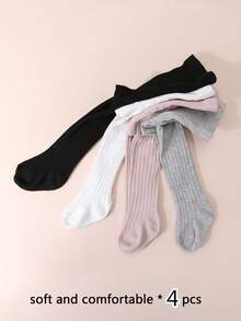 4 件套女童百搭紧身裤，适合日常穿着 - 彩色 - 查看 4