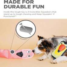 Outward Hound Fire Biterz Turtle Plush Firehose Material Interactive Dog Toy, Medium - MàuD - Xem 4