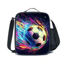 创意印花男女童斜挎包，配有可调节肩带和侧袋，是露营、徒步、野餐、海滩和旅行的理想之选。 - 黑色 - 查看 16