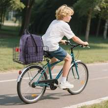 Składany koszyk z odblaskową płytą, szybko składany tylny koszyk rowerowy - wytrzymały, czarny metalowy bagażnik z odblaskowym światłem tylnym i bezpiecznym paskiem, łatwy montaż do większości rowerów, rozwiązanie do przechowywania rowerów. Elegancki, czarny koszyk z odblaskową funkcją bezpieczeństwa.