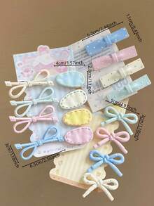 Bộ 8 kẹp tóc nơ chấm bi xanh dương và cà phê, kẹp tóc mái dễ thương và ngọt ngào - Phù hợp cho bé gái và phụ nữ, thiết kế nơ kết hợp với màu xanh dương và cà phê tươi mát, như thêm một "lớp phủ dễ thương" cho mái tóc của bạn, phù hợp cho sử dụng hàng ngày, đi học, mua sắm, hẹn hò và các dịp khác, kẹp càng cua, kẹp tóc cài, kẹp tóc. - Nhiều màu - Xem 7