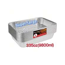 5 Heavy Duty Aluminum Foil Trays With Lids, 170 Oz Large Capacity, Reusable And Easy To Clean, For Oven, Baking, Grilling, Food Transport, Lid Design, Reusable Cookware, Aluminum Foil Trays, Roast Turkey, Grilled Steak, Lunch Box, Storage Box, Halloween Dinner Party, Christmas Dinner, Outdoor Barbecue Utensils, Cooking Display Utensils, Buffet Trays