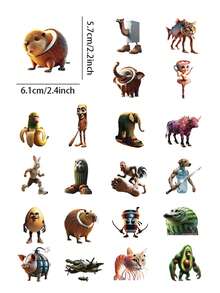 50 PCS Whimsical Cartoon Animal & Object Stickers Pack Vibrant Quirky Decals For Laptop Water Bottle Skateboard DIY Fun Decor--Funny Mixed Cartoon Creatures Stickers Pack Colorful Whimsical Decals For Journal Laptop DIY Crafts Unique Decor, Abstract Animal Stickers Tung Tung Sahur Italian Brainrot Animals Cartoon Decal DIY, Italian Brainrot, Tungtungtung Sahur, Tralalero Tralala, Boneca Ambalam, Brr Brr Patapim, Cabucino Assasino - Multicolor - View 7
