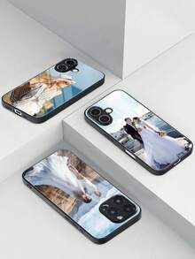 1件客製化婚禮照片厚款防震手機殼 保護套 個性化手機殼 適用 S21 S22 S23 S24 A12 A13 A14 A15 A21s XR 11 13 15 16 Pro Max 週年紀念生日禮物 送給妻子丈夫 婚禮配件 客製化設計手機殼 美感手機殼 - 黑色 - 查看 5