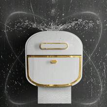 Wall-Mounted Toilet Paper Holder - Waterproof, No Drilling Required, With Convenient Drawer, Easy Self-Adhesive Installation, Bathroom Decor For Autumn - MultiWarna - View 6