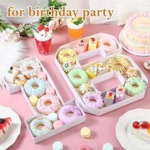 1pc 2025 Candy Number & Letter Cake Box, Suitable For Birthday/Party/Gathering/Weekend Party/Anniversary And Other Occasions