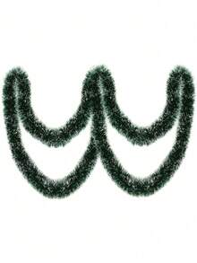 5 pièces/1 pièce Guirlande de Noël en paillettes, Couronne de Noël verte à bordure blanche, Couronne de Noël métallique torsadée, Couronne de Noël suspendue, Sapin de Noël d'intérieur/extérieur, Guirlande de Noël pour escalier et mur, Guirlande de flocons de neige verts, Décorations de Noël en pompon de pin artificiel pour four, gâteau, plafond, fête et Noël