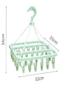 1 buc. Suport de uscare din plastic rotativ cu 32 de cleme, umeraș pliabil care economisește spațiu, potrivit pentru șosete, lenjerie intimă și articole mici, aplicabil pentru dormitor, baie, dulap și depozitare în cămin, accesoriu pentru spălătorie