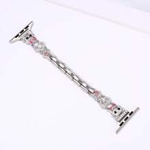 Correa de reloj de metal con oso decorado con rhinestones, elegante y de moda - 42/44/45(XL) - Ver 8