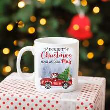 1 cană cu tematică de Crăciun, aceasta este cana mea de Crăciun cu filmul vizionând. Cadouri de Crăciun, cană amuzantă cu cacao și cafea. Cană vintage drăguță pentru iubitorii de filme, cadou de Crăciun pentru prietenii de iarnă. - Multicolor - Vizualizare 8