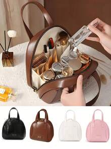 Large Capacity PU Cosmetic Bag,Waterproof Travel Cosmetic Bag,Large Capacity Double Layer Cosmetic Bag,Travel Toiletries Storage Bag, Multi-Functional Makeup Storage Organizer For Women,Suitable For Women's Beauty Tools And Toiletries Storage,Travel Essentials ,Cruise Essentials ,Back To School Essentials,Wedding Bridesmaid Gifts, Mom Gifts, Birthday Gifts, Gifts For Friends And Teachers Holiday Vacation Makeup Bag Makeup Organizer Travel Bag For Women