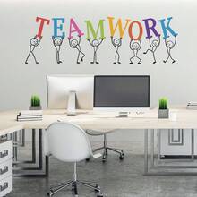 Office Wall Decal Teamwork Quote Wall Sticker Decor Inspire Office Quote Motivation Idea Wall Art PVC Motivational Words Business Mural