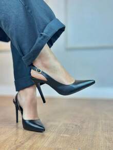 Women's Open Toe Pumps With 11cm Heel Angela Galvão 2 - Graphite Black - View 1