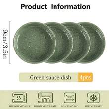 4pcs Ceramic Condiment Dishes - Soy Sauce, Vinegar, Seasoning Dishes, 4 Color Options, Ceramic Small Appetizer, Sushi, Wasabi Dipping Sauce Dishes, Commercial Spice Dishes, Household Kitchen, Dorm, Kitchen Supplies, Tableware Accessories, Kitchen Utensils, Best Christmas, Halloween, Thanksgiving, New Year, Holiday Gift