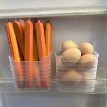 3pcs Refrigerator Storage Bins, Clear Space-Saving PP Storage Bins, Reusable Food Sorting Box, For Fruit, Vegetable, Egg And Meat, Kitchen Organizers And Storage, Kitchen Accessories