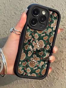 1pc Gingerbread Man Pattern Black Soft Shockproof Anti-Fingerprint Full Coverage Phone Case Compatible With IPhone 16 ProMax/16/16 Pro/16 Plus/15/15 ProMax/15 Pro/11/12/13/14 ProMax/11 Pro/11 ProMax/12 Pro/12 ProMax/13 Pro/13 ProMax/14 Pro/14 ProMax/16 ProMax/16/16 Pro/16 Plus, Minimalist Creative Design - متعدد الألوان - مشاهدة 4