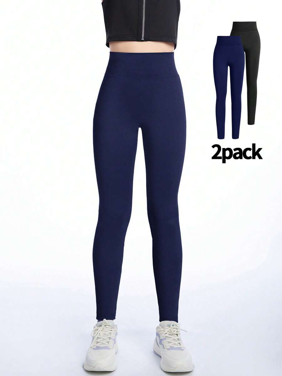 2 Quần tập yoga co giãn thường ngày cho bé gái Quần dài cưỡi ngựa cho bé gái (YY289) - Màu xanh hải quân - Xem 1