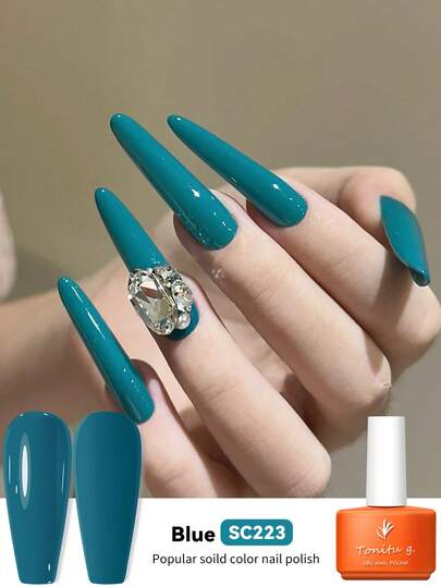 Tonitu g. Tonitu G 7ml 凝胶指甲油 - 湖蓝色深绿色可去除，UV/LED 固化，半永久性凝胶指甲油，适合秋冬季在家美甲沙龙和美甲，送给女士的礼物