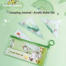 SNOOPY 1 Piece Acrylic Ruler Set With Four Pieces, Student Stationery Exam Tool