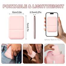 便携式化妆镜，PU皮革小镜，可折叠，旅行镜，适合送礼，旅行必备，化妆必备，易于收纳，可作为圣诞节和节日礼物，用于化妆，价格实惠，可用于房间装饰，梳妆台，旅行，卧室，化妆配件，镜子，化妆镜，迷你镜，便携式镜子，小镜子，手持镜，带支架的便携式旅行镜，可折叠紧凑型，迷你化妆镜适合放入口袋和手提包，男女通用桌面手持镜，价格便宜，情人节礼物 - 粉色 - 查看 5