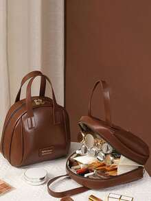 Large Capacity PU Cosmetic Bag,Waterproof Travel Cosmetic Bag,Large Capacity Double Layer Cosmetic Bag,Travel Toiletries Storage Bag, Multi-Functional Makeup Storage Organizer For Women,Suitable For Women's Beauty Tools And Toiletries Storage,Travel Essentials ,Cruise Essentials ,Back To School Essentials,Wedding Bridesmaid Gifts, Mom Gifts, Birthday Gifts, Gifts For Friends And Teachers Holiday Vacation Makeup Bag Makeup Organizer Travel Bag For Women