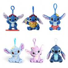 Genuine Toy Story Stitch Angel Kawaii Plush Toys Doll Cartoon Stuffed Toys Anime Keychain Strawberry Bear Alien Rex Pendant Strap Toys Car Keyring Birthday Christmas Gift For Boy Girls