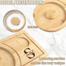 1pc Personalized Salt-Rimmed Bartender Tools, Wooden Cocktail Seasoning Tray-Laser Engraved Name-Suitable For Parties, Bars, Cocktail Receptions - A2-customized Letters and Text - View 5