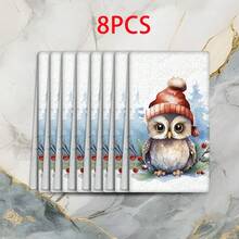 2/4 Piezas Juego, Paños de Cocina con Estampado de Búho en la Nieve, Navidad, Toallas Modernas de Microfibra Super Absorbentes para Cocinar y Hornear, Paños de Cocina Estampados, Toallas de Limpieza, Toallas de Mano, Toallas de Té, Ultra Suaves y Altamente Absorbentes, Gran Regalo para Vecinos, Madres, Amigos, Cumpleaños, Navidad, Decoración Navideña, Obsequio de Inauguración, Accesorios de Cocina, Decoración de Cocina, Artículos Esenciales Diarios - Multicolor - Ver 13