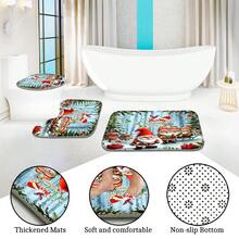 Bộ rèm tắm đa năng Giáng sinh 1/4 chiếc, tặng kèm 12 móc treo, tạo không khí lễ hội, thảm nhà tắm, thảm hình chữ U và thảm nhà vệ sinh tròn, phù hợp với mọi không gian phòng tắm Giáng sinh, trang trí phòng tắm - Nhiều màu - Xem 10