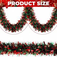 13/32FT Christmas Tinsel Garland Xmas Metallic Tinsel Twist Garland Glitter Christmas Tree Hanging Wreath Decor For Christmas Tree Decorations, Holiday Home Indoor Outdoor Party Supplies Staircase Railing Banister Indoor Outdoor Ornament Home Decor Christmas Decorations Room Decor Winter