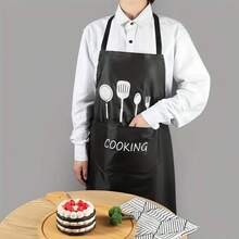 Unisex Apron For Restaurants, Cafes, Milk Tea Shops, And Painting - Adjustable Neck Strap With Multiple Pockets, 4-Season Use - Convenient Minimalist Apron - 1 Piece - View 2