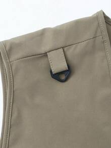 Men's Outdoor Multi-Pocket Utility Vest, Lightweight Breathable Tactical Gilet With Zipper Pockets, Large Storage Sleeveless Jacket For Fishing - Khaki - View 5