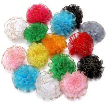 10 pièces Fleurs de Chiffon Œillet Bordées d'Or 5cm, Grande Taille, Accessoires de Décoration de Vêtements, Matériaux DIY pour Pinces à Cheveux, Fleurs de Décoration pour Sacs, Chaussures, Chapeaux, Décoration Maison, Décoration d'Emballage Cadeau, Fournitures Artisanales Fête des Mères, Options Multicolores