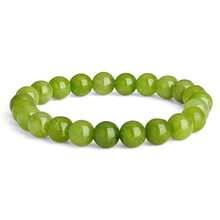 Vibe Green Jade Bracelet - Healing Wealth Bracelet - Jade Beaded Bracelet Women Men - Bring Good Luck Prosperity And Emotional Balance - Adjustable Size - Peridot - 查看 1