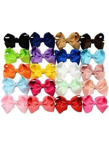 60pcs/Set Girls Random Color Bow Hair Clips, Vintage Satin Ribbon Bow Hair Clips, Cute Bow Hair Pins, Daily Wear Hair Accessories Set (Sold In Pairs) - Nhiều màu - Xem 7