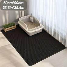 One Extra-Large Double-Layer EVA Cat Litter Mat Effectively Collects Litter, Easily Cleans, Reduced Waste, A Non-Slip, Washable Cat Cleaning Mat Suitable For Pet Toilets, Kennels, And Litter Boxes (Black, Light Gray, And Dark Gray, Essential For Litter Box Storage) (15.7" X 19.7" / 19.7" X 27.5" / 23.6" X 35.4") - màu đen - Xem 8
