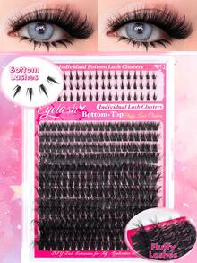 276/252 件独立睫毛簇 60D/80D D 卷曲 10-18 毫米 DIY 单根睫毛延长套装，超浓密、蓬松、自然、可重复使用，适合家庭使用、外出、日常生活、婚礼、约会、派对、音乐节和旅行 - 黑色 - 查看 8