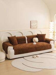 1 pieza Funda de cojín de sofá con lunares de felpa, de moda y versátil, cojín de sofá de alta calidad y lujoso, funda de sofá para todas las estaciones, antideslizante, antipolvo y antirasguños, protege el sofá, decora el sofá, adecuado para sala de estar, dormitorio, estudio, oficina, fiesta, sofá de 1 a 4 plazas, sofá en L