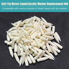 12/24/36/48/72/100/168 PCS Acrylic Paint Marker Replacement Tip For Drawing Writing, Soft Brush Nibs Compatible With Guangna Series Languo Color Sets - White - View 3