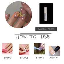 Press On Nails - Short Oval Glue On Nails With Colorful French Tip,     Round Artificial Summer Rainbow Design, 24 Pcs