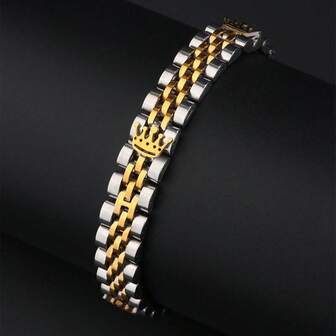 1 件简约奢华 5 珍珠 3 皇冠手链，适合男士和女士，优雅简约设计，高品质多功能配饰，时尚珠宝，适合日常佩戴和任何场合的礼物