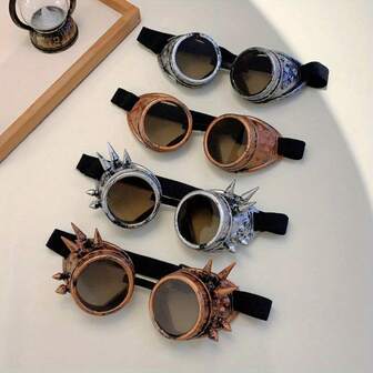 Punk Style Steam Goggles For Halloween Decoration Party Favors, Fashion Design Role Play Sunglasses, Halloween Party Role Play Costume Props, Steam Punk Glasses, Ghost Festival DIY Trick Or Treat, Happy Halloween Gift