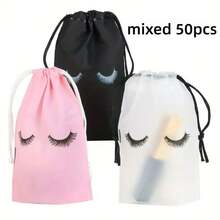 حوالي 50 قطعة حقيبة يد بسحاب من EVA، حقيبة تغليف هدايا حفلات مطبوعة بنمط الرموش، لوازم أعمال صغيرة، حقيبة تسوق، حقيبة حفلات، حقيبة هدايا حفلات، حقيبة حمل للأشغال اليدوية، هدايا حفلات، ديكور عيد ميلاد، ديكور هدايا حفلات، ديكور حفلات زفاف، لوازم حفلات، أكياس تخزين مستحضرات التجميل، أكياس العناية بالرموش، حزم رموش فارغة، كريم العيون، أقلام الحواجب المطبوعة على أكياس بسحاب.