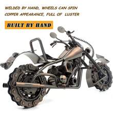 Statua di motocicletta fatta a mano - Regalo di compleanno unico per motociclisti, uomini, padre, figlio - Decorazione vintage per casa, ufficio, studio maschile - Modello artistico realizzato con rottami metallici