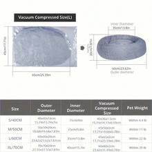 Luxury Plush Donut Pet Bed, Suitable For Small To Medium Dogs And Cats - Super Soft, Washable, Round Cozy Nest With Non-Slip Bottom, Perfect For Winter