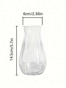1/2/5/10pcs Plastic Striped Vase, Clear Glass Flower Vase, Floral Arrangement Craft Suitable For Various Bouquets And Decorative Display, Applicable For Holiday And Home Decor, Suitable For Table Decoration, Wedding, Family Dinner Vase Decor - White - View 9