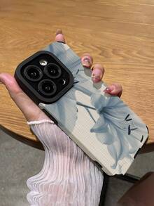 1 件复古白百合图案垂直条纹仿皮软保护手机壳，适用于 Apple 和各种型号 - 彩色 - 查看 5